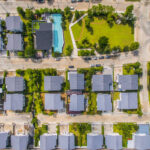 aerial view of home village in bangkok thailand