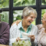 Senior Couple Afternoon Tea Drinking Relax Concept