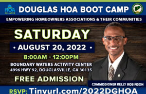Join us for the 2022 Douglas HOA Boot Camp on Saturday, August 20, 2022!