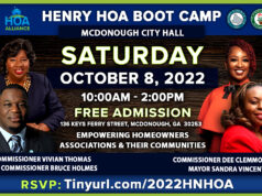 Join us for the Henry HOA Boot Camp this Saturday, October 8, 2022 at McDonough City Hall!