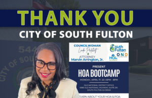 Thank You to the City of South Fulton for another successful HOA Boot Camp!