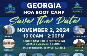 SAVE THE DATE! 2024 Georgia HOA Boot Camp is happening Saturday, November 2nd at 10:00am!