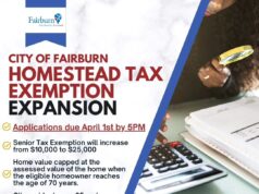@cityoffairburnga IMPORTANT REMINDER:  Applications for the Homestead Tax Exemption are due Monday April 1st by 5pm.