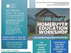 Clayton County Office of Grants Administration, in collaboration with Metro Fair Housing Services, Inc., is hosting a Homebuyer Education Workshop