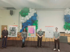 3107 Sylvan Road Redevelopment Announcement Photo by City of East Point on November 27, 2024. May be an image of 4 people, people standing, banner, balloon, office and text.