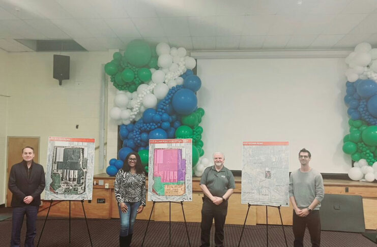 Photo by City of East Point on November 27, 2024. May be an image of 4 people, people standing, banner, balloon, office and text.