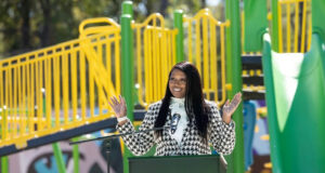 Discover the Grand Opening of Singleton Park: A New Community Hub for Fun, Connection, and Inclusive Growth in Norcross! Photo by Nicole Love Hendrickson on October 15, 2025. May be an image of child, smiling, slide, park and text.