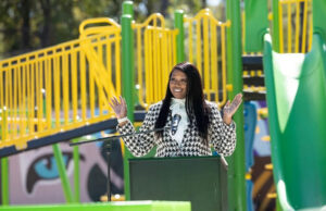Discover the Grand Opening of Singleton Park: A New Community Hub for Fun, Connection, and Inclusive Growth in Norcross! Photo by Nicole Love Hendrickson on October 15, 2025. May be an image of child, smiling, slide, park and text.