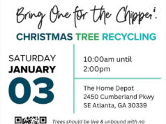 Bring One for the Chipper on January 3, 2026! Photo by City of Smyrna, GA on December 11, 2025. May be an image of ‎christmas tree, poster and ‎text that says '‎Bring One مرد the Chipper. CHRISTMAS TREE RECYCLING 10:00am until 2:00pm SATURDAY JANUARY 03 The Home Depot 2450 Cumberland Pkwy SE Atlanta, GA 30339 Trees should be live & unbound with no decorations or flocking. Seedlings will available while supplies last. Scan QR for additional details. KEEp SMYRNA Beautiful វកាយងាកយាយន -KEEP -KEEPGEORGIA- GEORGIA BEAUTIFUL Fourdtion ام اسن KASP #.A APPILIATS‎'‎‎.