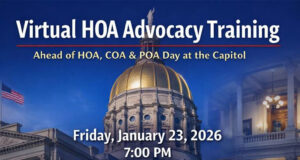 Annual Community Health Fair Photo by Kim Schofield on January 22, 2026. May be an image of text that says 'Virtual HOA Advocac Training Ahead of HOA, COA & POA Day at the Capitol Friday, January Friday,January23,202 23, 2026 7:00 P Virtual Zoom Learn how to efffectively advocate with lawmakers on HOA, CO & POA issues. Zoom Meeting ID: 848 5714 5043 Passcode: 712578 Hosted by Georgia State Representatives Advocating for Fairness Transparency Homeownership Rights'.